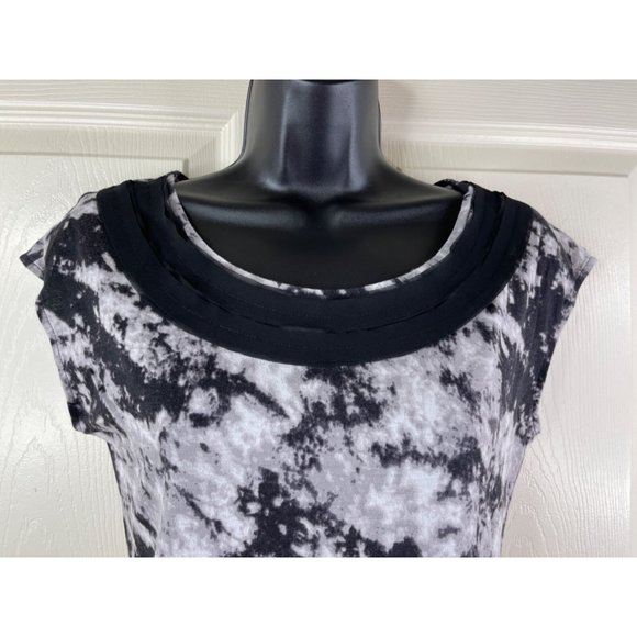 Ann Taylor Top Womens Sleeveless Black Multi Cotton Modal Round Neck Size Small - Picture 2 of 10